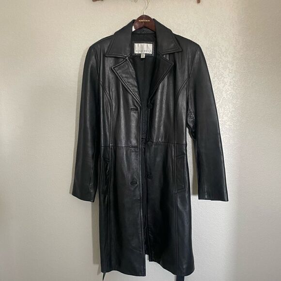Black maxi leather coat - Picture 9 of 12